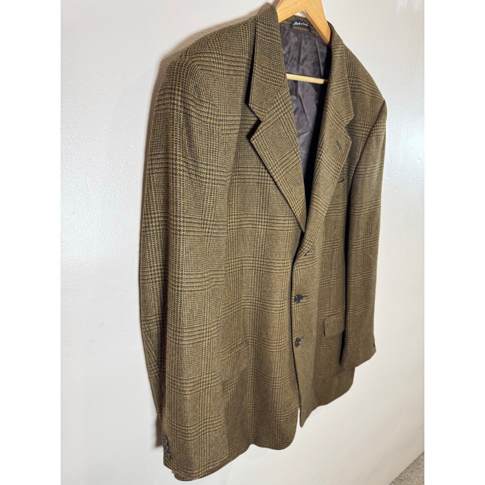 Ing Loro Piana & C Mens Blazer Tweed 3 Button 100% Cashmere Tweed Plaid 46 Italy - Picture 2 of 8